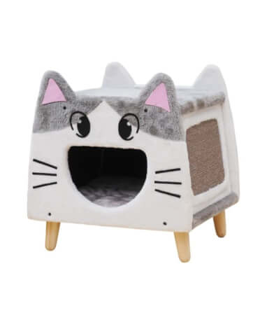 บ้านแมว Catry รุ่น Lovely Cat House รูปทรงหน้าแมว พร้อมที่ลับเล็บ_0