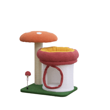 คอนโดแมว Catry รุ่น Mushroom Haven พร้อมเสาลับเล็บรูปทรงเห็ดขนาดเล็ก_0