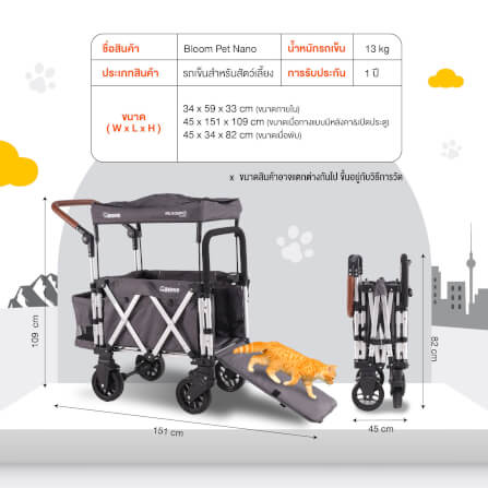 รถเข็นสัตว์เลี้ยง BERND BLOOM PET NANO - สีดำ_2