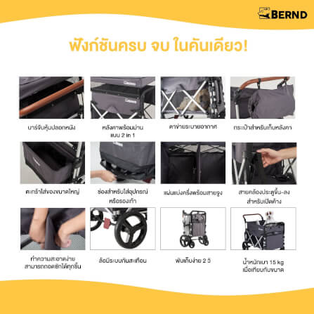 รถเข็นสัตว์เลี้ยง BERND BLOOM PET สีน้ำเงิน (LIMITED)_4