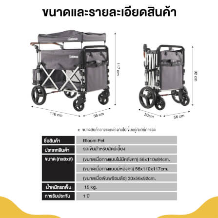 รถเข็นสัตว์เลี้ยง BERND BLOOM PET สีน้ำเงิน (LIMITED)_7