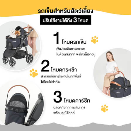 รถเข็นและคาร์ซีทสำหรับสัตว์เลี้ยง - Bernd รุ่น Prime Pet 2 (Isofix)-สีดำ_8