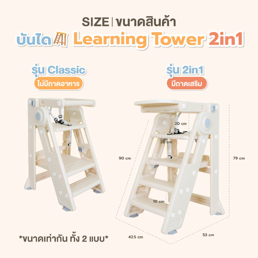 เก้าอี้ทานข้าวเด็ก BEBEPLAY ปรับเป็นบันไดได้ รุ่น LEARNING TOWER 2IN1