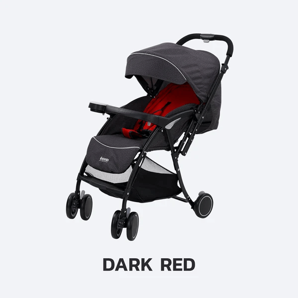 รถเข็นเด็กแบบเข็นได้สองทิศทาง BEBEPLAY รุ่น OCHIBI 180 HYBRID (สีดำ-แดง)