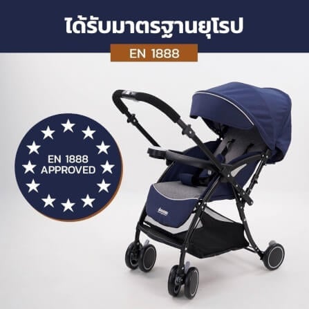 รถเข็นเด็กแบบเข็นได้สองทิศทาง BEBEPLAY รุ่น OCHIBI 180 HYBRID (สีดำ-แดง)_3