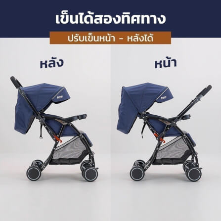 รถเข็นเด็กแบบเข็นได้สองทิศทาง BEBEPLAY รุ่น OCHIBI 180 HYBRID (สีเทา)_2