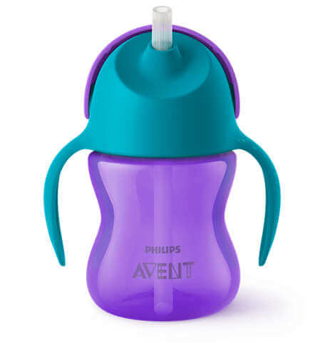 ถ้วยหัดดื่ม PHILIPS AVENT 200 มล. สำหรับเด็กอายุ 9 เดือนขึ้นไป สีฟ้า+สีม่วง SCF796/00