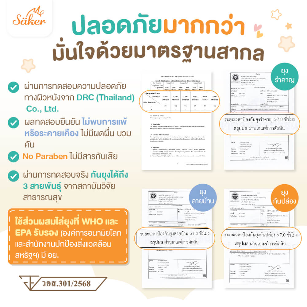 สเปรย์กันยุง SAKER กลิ่นลาเวนเดอร์ รุ่น 0192