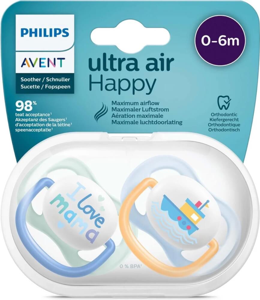 จุกนมหลอก ฟิลิปส์เอเวนท์  ULTRA AIR 0-6 เดือน สีฟ้า