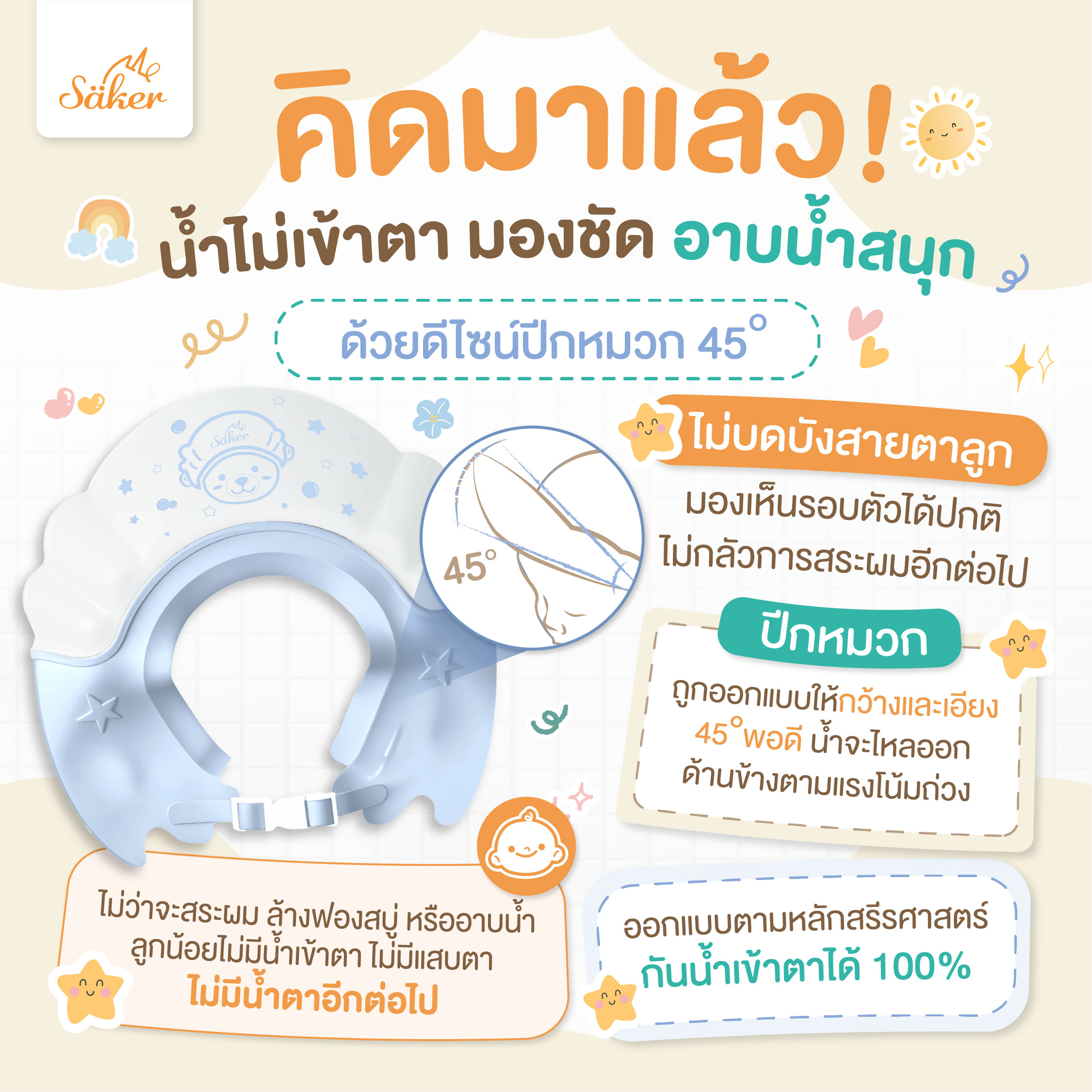 หมวกอาบน้ำสระผมเด็ก SAKER0199-STORMY_6