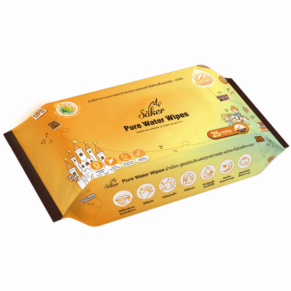ผ้าเช็ดทำความสะอาดผิว SAKER0144-25s แพ็ค 4ห่อ