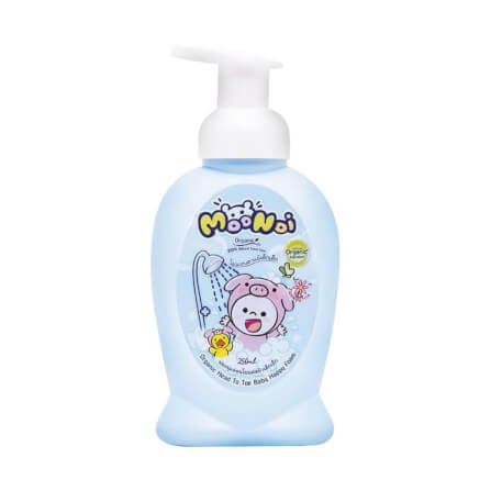โฟมอาบน้ำสระผม ออร์แกนิค Moonoi ขนาด 250ml. สูตรพิเศษสำหรับเด็กผิวบอบบาง_0