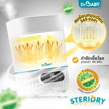 เครื่องนึ่งขวดนม 2IN1 DR.BABY STERIDRY นึ่ง+อบแห้งอัตโนมัติ_1