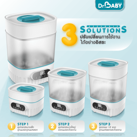 เครื่องนึ่งขวดนม 2IN1 DR.BABY STERIDRY นึ่ง+อบแห้งอัตโนมัติ_3