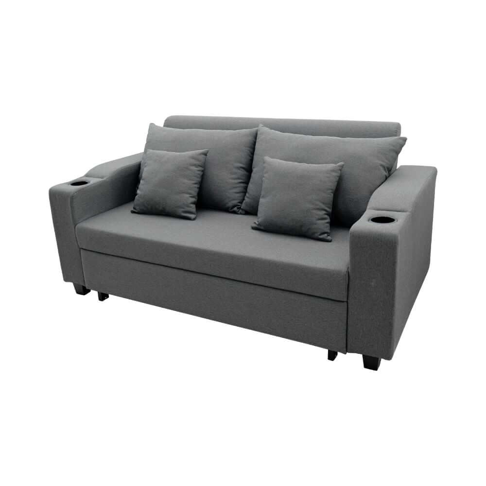 โซฟาเบด CCR FURNITURE รุ่น PHILLY (ฟิลลี่) ขนาด 174 cm. ผ้า สีเทาเข้ม (A1-33) พร้อมที่วางแก้ว_0
