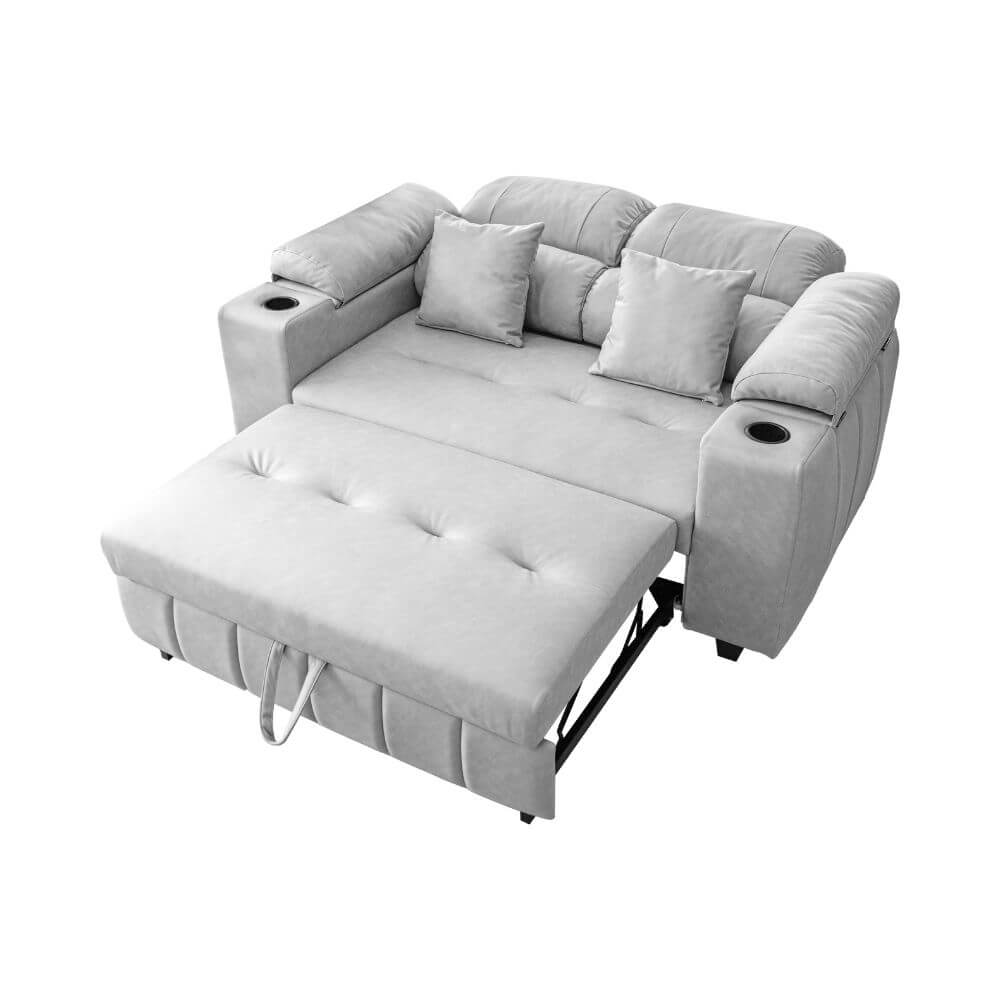 โซฟาเบด CCR FURNITURE รุ่น FLORIDA (ฟอริดา) ขนาด 177 cm. ผ้า ACANTARA สีเทา (ZO637-05) พร้อมที่วางแก้ว และที่เก็บของ_3