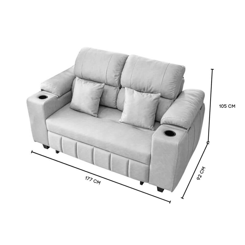 โซฟาเบด CCR FURNITURE รุ่น FLORIDA (ฟอริดา) ขนาด 177 cm. ผ้า ACANTARA สีเทา (ZO637-05) พร้อมที่วางแก้ว และที่เก็บของ_4