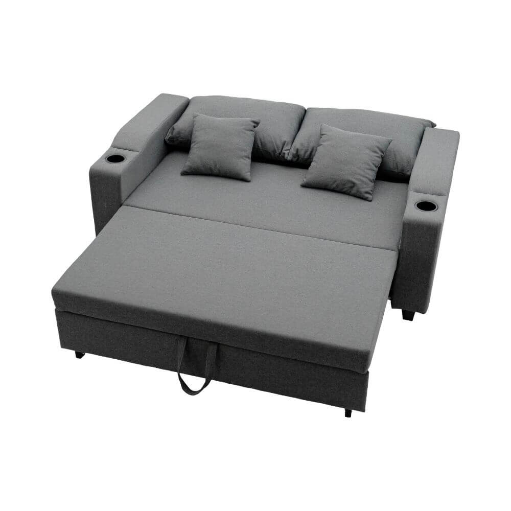 โซฟาเบด CCR FURNITURE รุ่น PHILLY (ฟิลลี่) ขนาด 174 cm. ผ้า สีเทาเข้ม (A1-33) พร้อมที่วางแก้ว