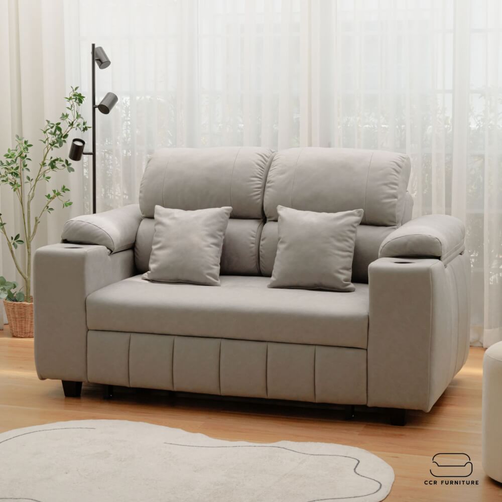 โซฟาเบด CCR FURNITURE รุ่น FLORIDA (ฟอริดา) ขนาด 177 cm. ผ้า ACANTARA สีเทา (ZO637-05) พร้อมที่วางแก้ว และที่เก็บของ_10