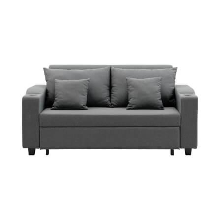 โซฟาเบด CCR FURNITURE รุ่น PHILLY (ฟิลลี่) ขนาด 174 cm. ผ้า สีเทาเข้ม (A1-33) พร้อมที่วางแก้ว_1