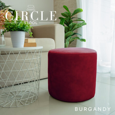สตูลทรงกลม CCR FURNITURE รุ่น CIRCLE STOOL สีแดง (Burgundy) 40x40ซม._1