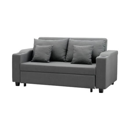 โซฟาเบด CCR FURNITURE รุ่น PHILLY (ฟิลลี่) ขนาด 174 cm. ผ้า สีเทาเข้ม (A1-33) พร้อมที่วางแก้ว_2