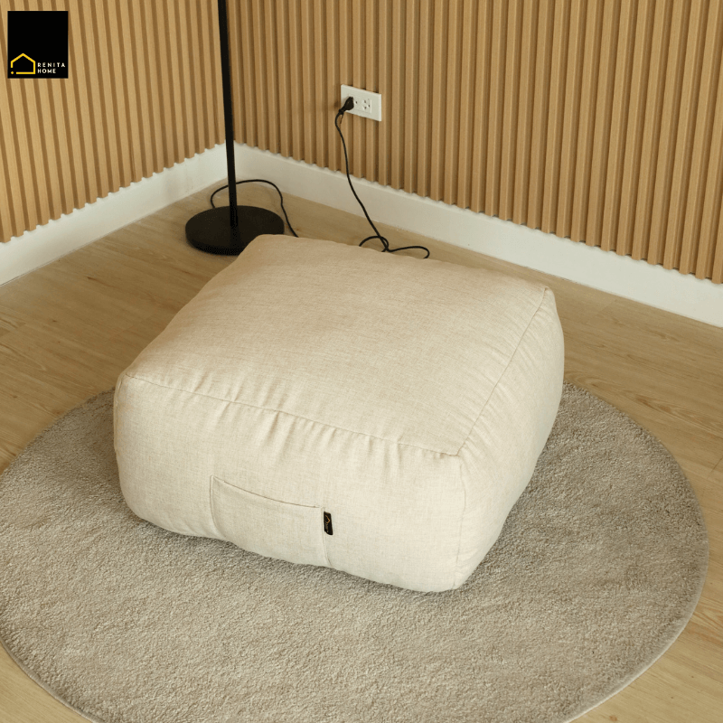 เบาะนั่งทรงสี่เหลี่ยม RENITA HOME รุ่นTOFU POUF สีเทา