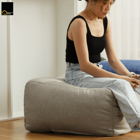 เบาะนั่งทรงสี่เหลี่ยม RENITA HOME รุ่นTOFU POUF สีเทา_1