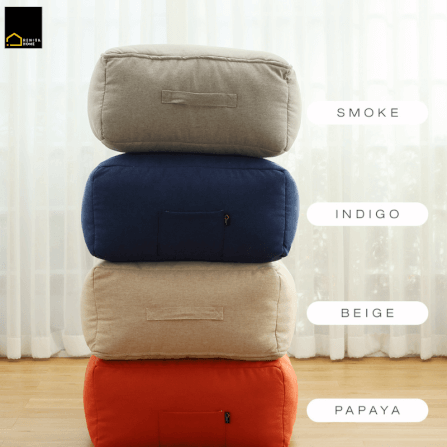 เบาะนั่งทรงสี่เหลี่ยม RENITA HOME รุ่นTOFU POUF สีเทา_4