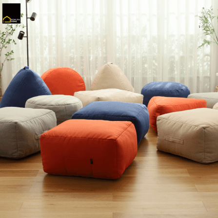 เบาะนั่งทรงสี่เหลี่ยม RENITA HOME รุ่นTOFU POUF สีส้ม_6