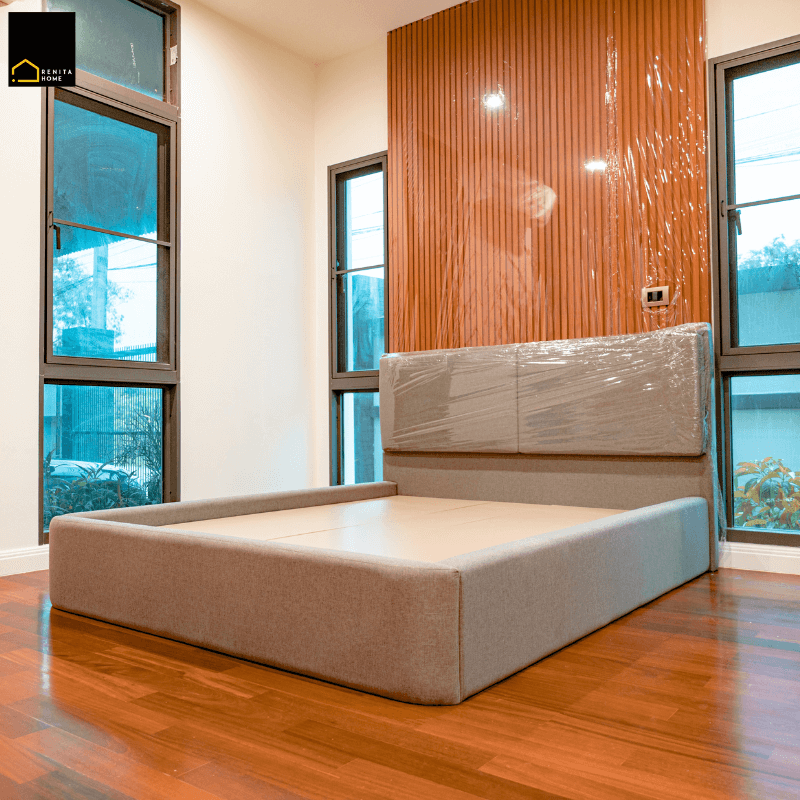เตียงนอน 5 ฟุต RENITA HOME รุ่น BEN สีเทา_1