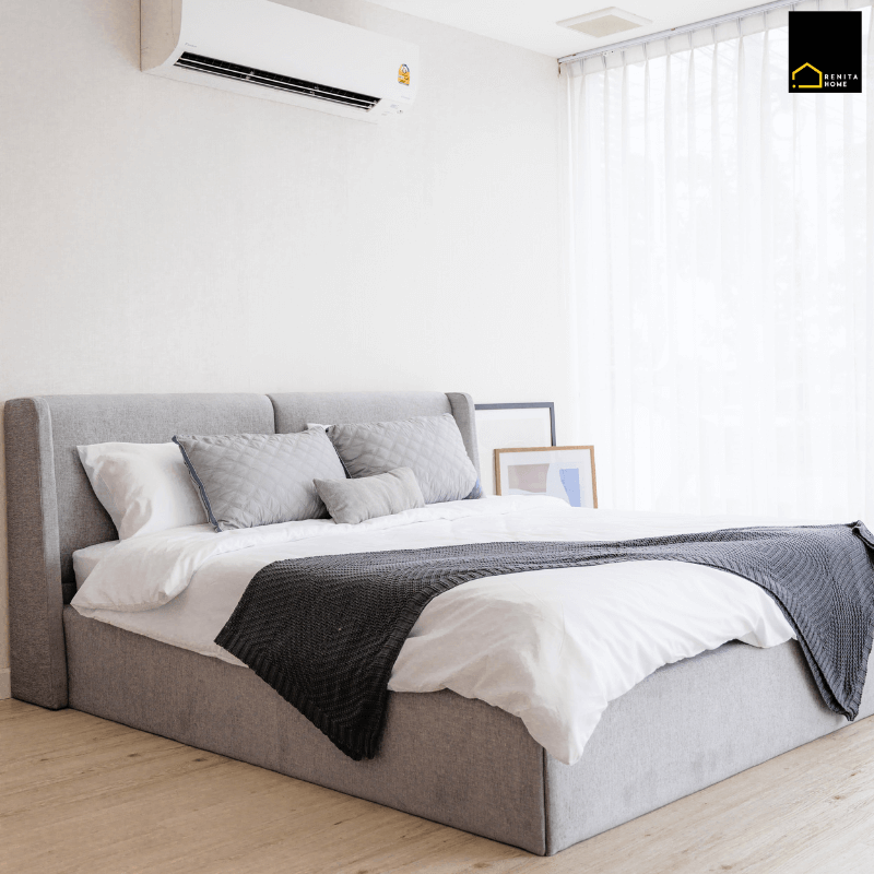เตียงนอน 6 ฟุต RENITA HOME รุ่น JAYDEN สีเทาอ่อน