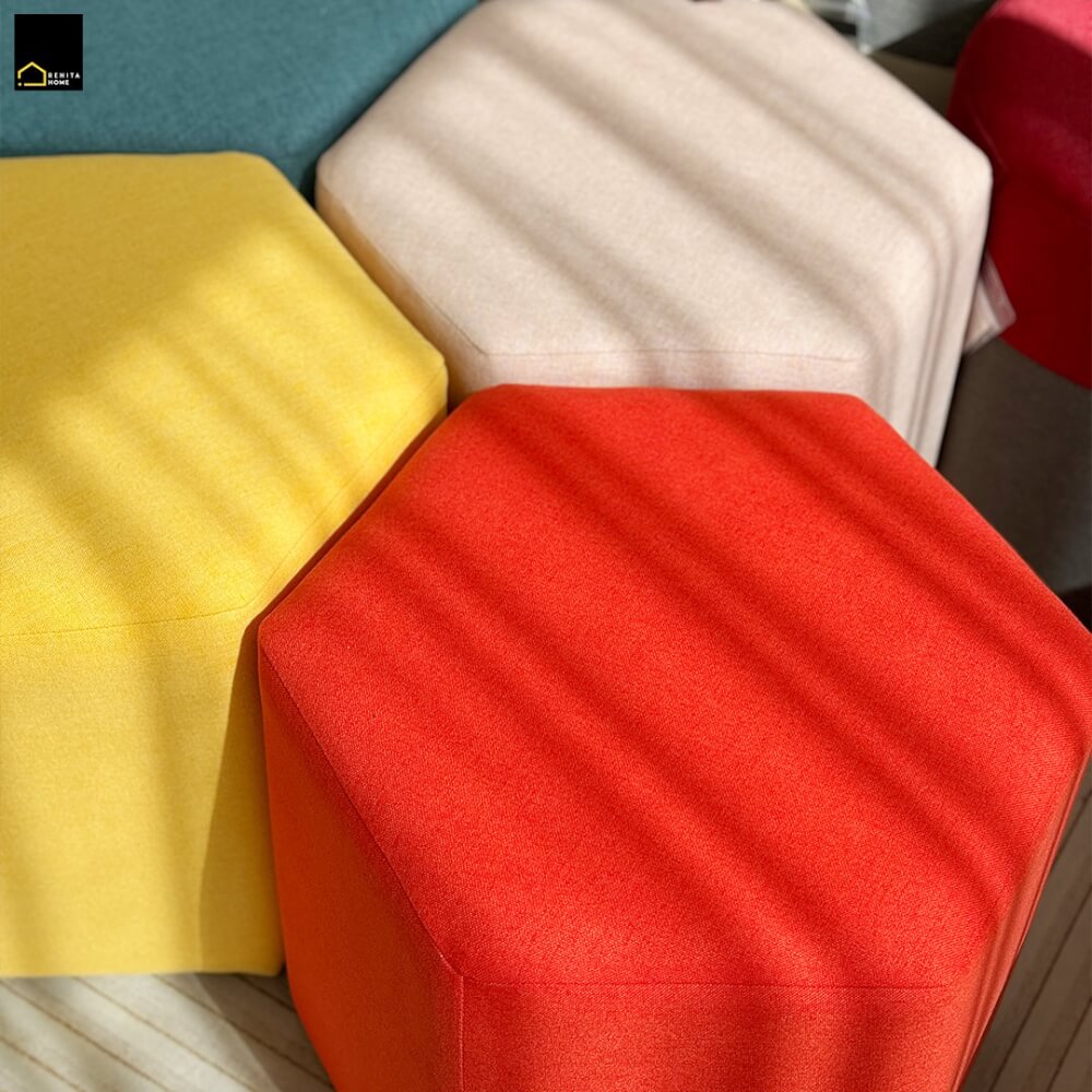 สตูลทรงหกเหลี่ยม RENITA HOME รุ่น HEXii STOOL สีแดง 45x40ซม._3