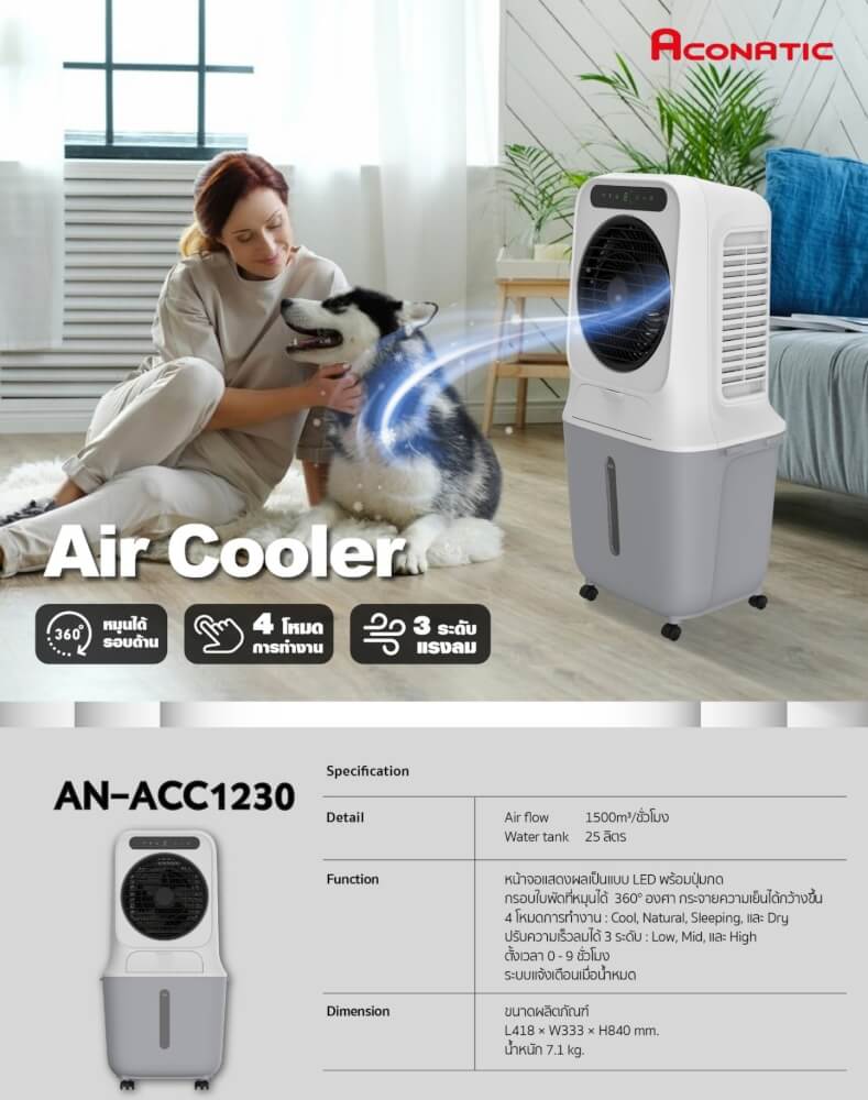 พัดลมไอเย็น  ACONATIC รุ่น AN-ACC1230  25 ลิตร สีขาว _7
