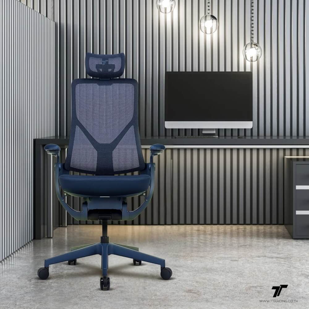 เก้าอี้ทำงาน TTRacing Aeroflex ผ้าตาข่าย Ergochair - Navy Blue