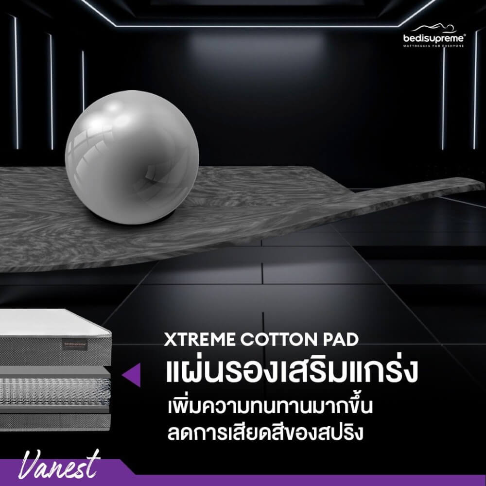 ที่นอน 3.5 ฟุต BEDISUPREME รุ่น VANEST+ หนา 8 นิ้ว สีขาว