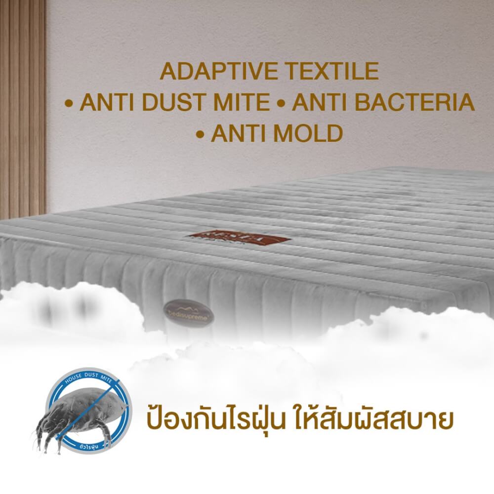ที่นอน 3.5 ฟุต BEDISUPREME รุ่น RESTA หนา 9 นิ้ว หุ้มผ้า COTTON VELOUR