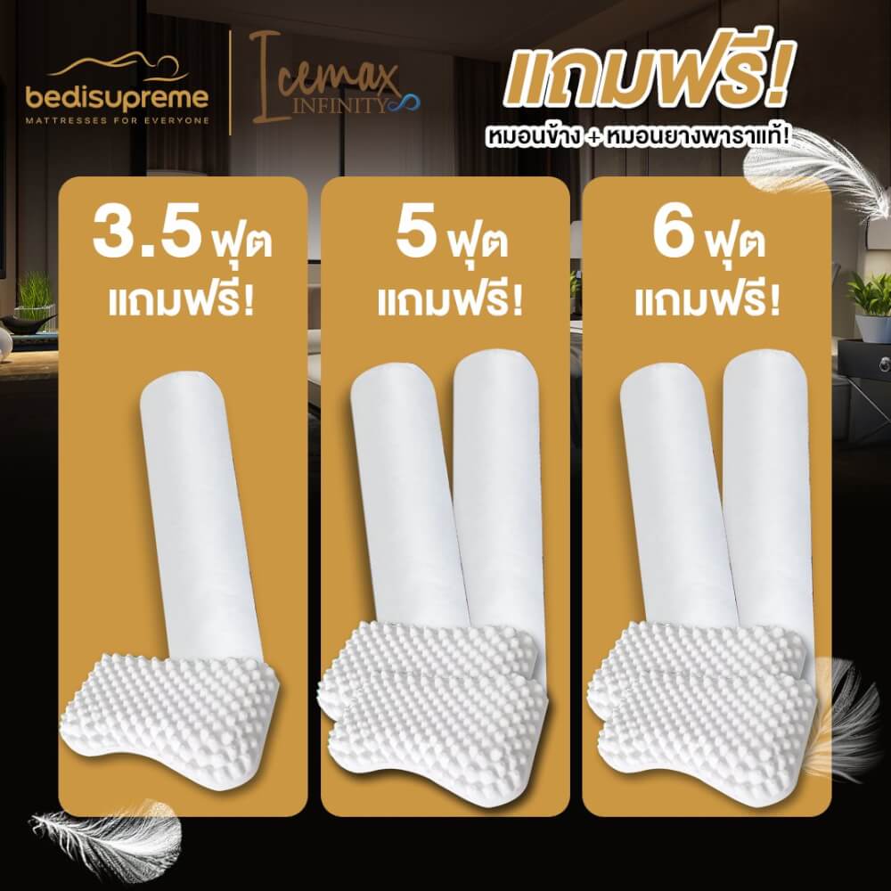 ที่นอนเมมโมรี่โฟมอัลตร้าไฮบริด 5 ฟุต BEDISUPREME รุ่น ICEMAX INFINITY หนา 11 นิ้ว