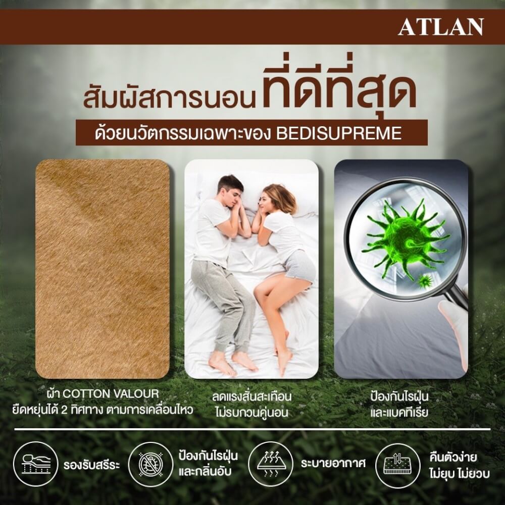 ที่นอน 5 ฟุต BEDISUPREME รุ่น ATLAN หนา 7 นิ้ว