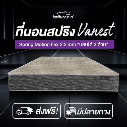 ที่นอน 5 ฟุต BEDISUPREME รุ่น VANEST+ หนา 8 นิ้ว สีน้ำตาล_1