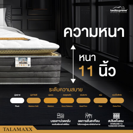 ที่นอนยางพาราอัลตร้าไฮบริด 3.5 ฟุต BEDISUPREME รุ่น TALAMAXX หนา 11 นิ้ว_2