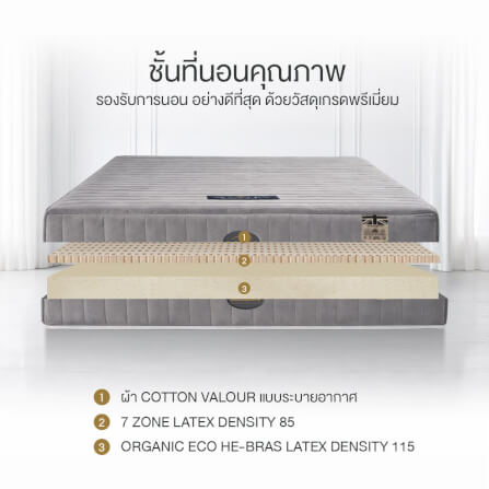 ที่นอนยางพารา 7ZONE 3.5 ฟุต BEDISUPREME รุ่น MAXTEX หนา 8 นิ้ว_2