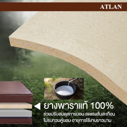 ที่นอน 3.5 ฟุต BEDISUPREME รุ่น ATLAN หนา 6 นิ้ว หนังPVC สีน้ำตาล_3