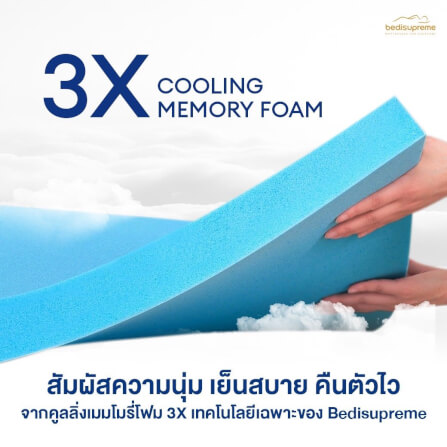 ที่นอนเมมโมรี่โฟมอัลตร้าไฮบริด 6 ฟุต BEDISUPREME รุ่น ICESS หนา 12 นิ้ว_3