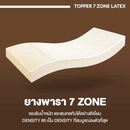 แผ่นรองนอนยางพารา 7ZONE 5 ฟุต BEDISUPREME หนา 2 นิ้ว หุ้มผ้า COOLING MAX_3