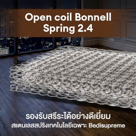ที่นอนสปริง 6 ฟุต BEDISUPREME รุ่น HOTEL ELITE หุ้มผ้าริ้วเทา_3