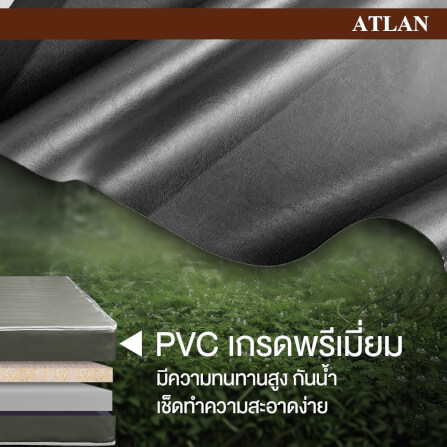 ที่นอน 6 ฟุต BEDISUPREME รุ่น ATLAN หนา 8 นิ้ว หนังPVC สีเทา_5