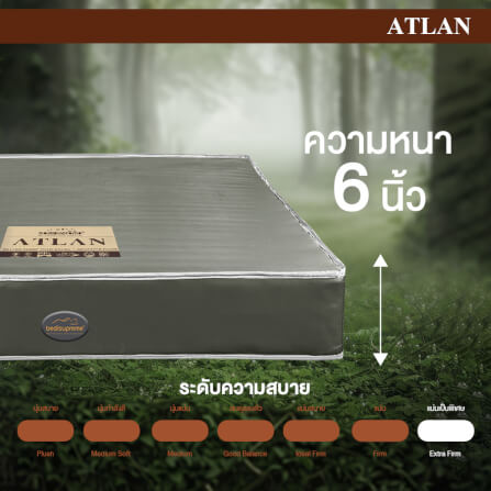 ที่นอน 3.5 ฟุต BEDISUPREME รุ่น ATLAN หนา 6 นิ้ว หนังPVC สีเทา_6