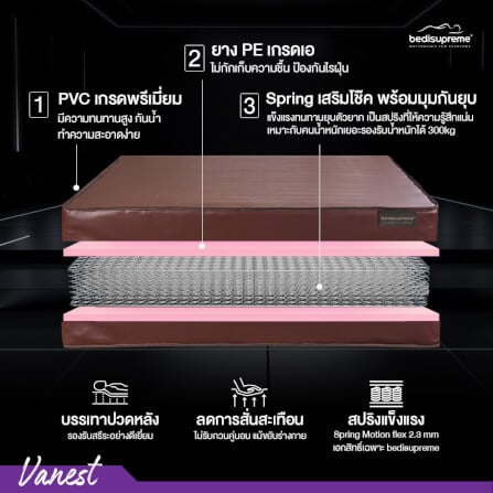 ที่นอน 6 ฟุต BEDISUPREME รุ่น Vanest หนา 9 นิ้ว_2