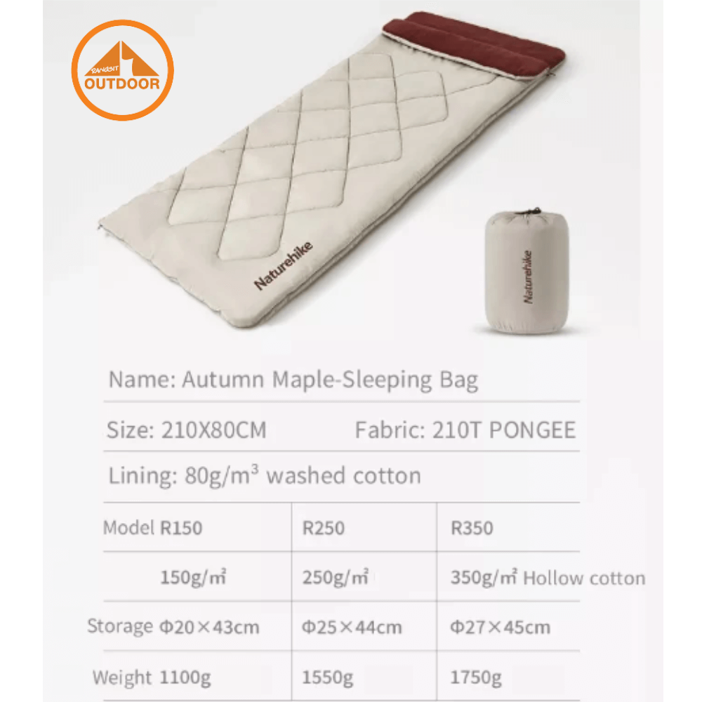 ถุงนอน Naturehike รุ่น R150 สีครีม-น้ำตาล